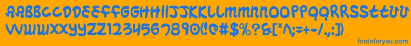 MagicBeansCondensed Font – Blue Fonts on Orange Background