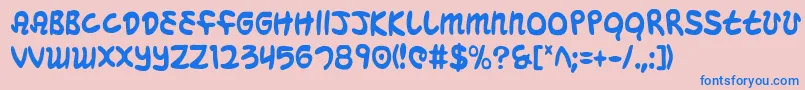 MagicBeansCondensed Font – Blue Fonts on Pink Background