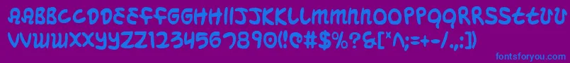 MagicBeansCondensed Font – Blue Fonts on Purple Background