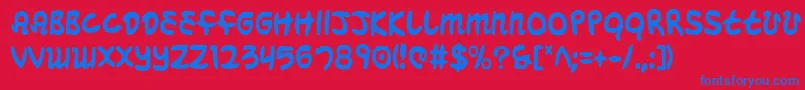 MagicBeansCondensed Font – Blue Fonts on Red Background