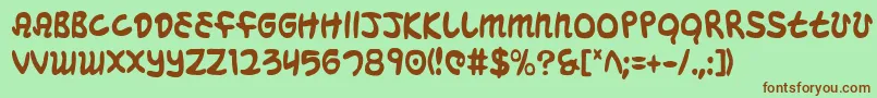 MagicBeansCondensed Font – Brown Fonts on Green Background