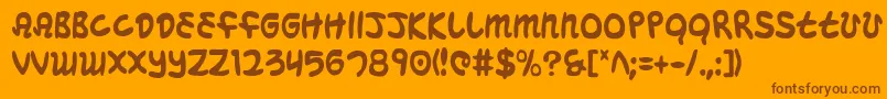 MagicBeansCondensed Font – Brown Fonts on Orange Background