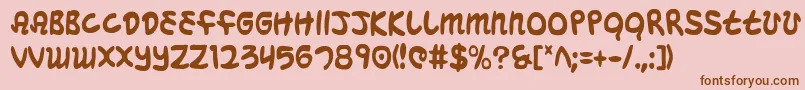 MagicBeansCondensed Font – Brown Fonts on Pink Background