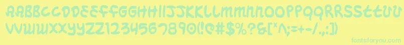 MagicBeansCondensed Font – Green Fonts on Yellow Background