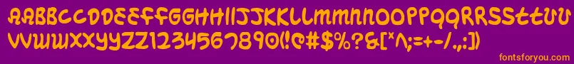 MagicBeansCondensed Font – Orange Fonts on Purple Background