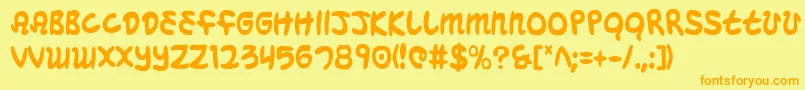 MagicBeansCondensed Font – Orange Fonts on Yellow Background