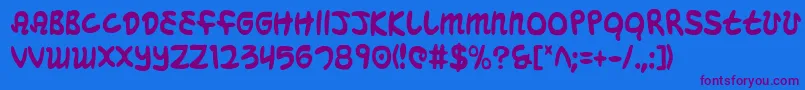 MagicBeansCondensed Font – Purple Fonts on Blue Background