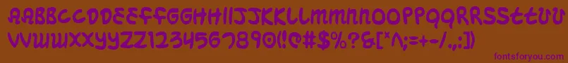 MagicBeansCondensed Font – Purple Fonts on Brown Background