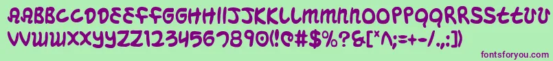 MagicBeansCondensed Font – Purple Fonts on Green Background