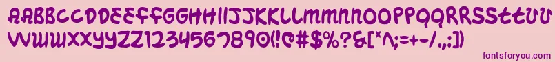 MagicBeansCondensed Font – Purple Fonts on Pink Background