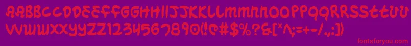 MagicBeansCondensed Font – Red Fonts on Purple Background