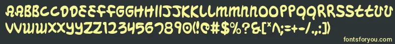 MagicBeansCondensed Font – Yellow Fonts on Black Background