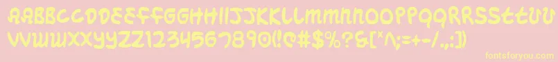 MagicBeansCondensed Font – Yellow Fonts on Pink Background