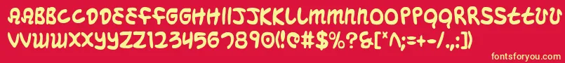 MagicBeansCondensed Font – Yellow Fonts on Red Background