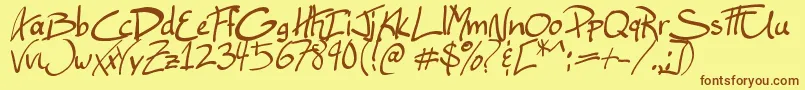 EllianarelleSPath Font – Brown Fonts on Yellow Background