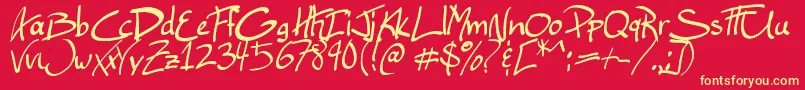 EllianarelleSPath Font – Yellow Fonts on Red Background