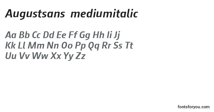 Augustsans66mediumitalic-fontti – aakkoset, numerot, erikoismerkit
