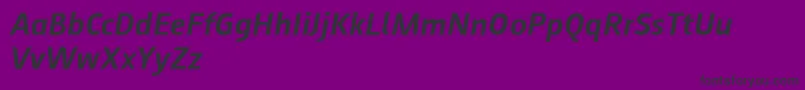 Czcionka Augustsans66mediumitalic – czarne czcionki na fioletowym tle