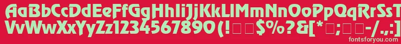AgrevuecyrRomanMedium-Schriftart – Grüne Schriften auf rotem Hintergrund