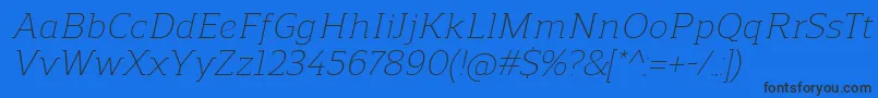 fuente ReganslabLightitalic – Fuentes Negras Sobre Fondo Azul