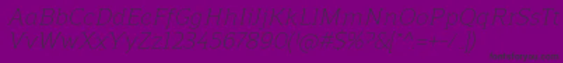 フォントReganslabLightitalic – 紫の背景に黒い文字