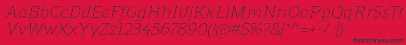 ReganslabLightitalic Font – Black Fonts on Red Background