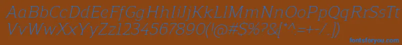 Шрифт ReganslabLightitalic – синие шрифты на коричневом фоне