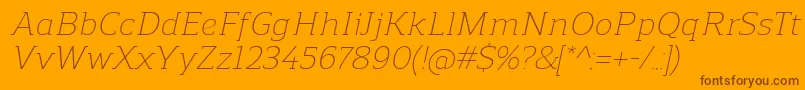 fuente ReganslabLightitalic – Fuentes Marrones Sobre Fondo Naranja