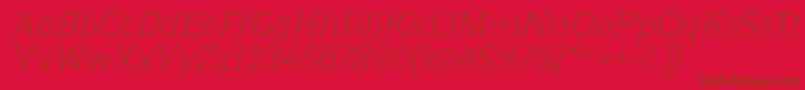 フォントReganslabLightitalic – 赤い背景に茶色の文字