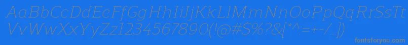 Fonte ReganslabLightitalic – fontes cinzas em um fundo azul