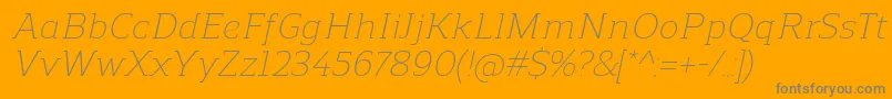フォントReganslabLightitalic – オレンジの背景に灰色の文字