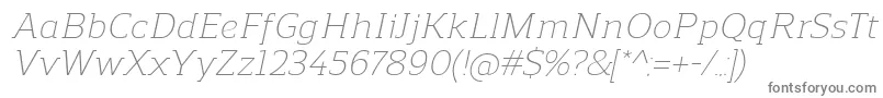 Fonte ReganslabLightitalic – fontes cinzas em um fundo branco