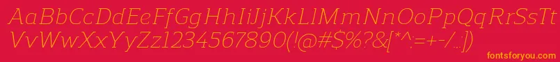 fuente ReganslabLightitalic – Fuentes Naranjas Sobre Fondo Rojo
