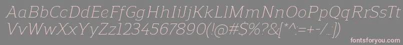 Czcionka ReganslabLightitalic – różowe czcionki na szarym tle