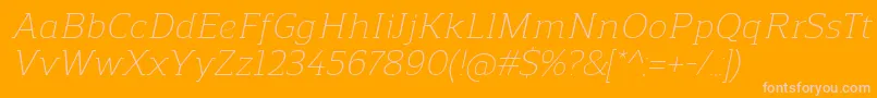 Police ReganslabLightitalic – polices roses sur fond orange