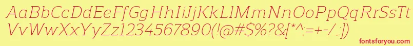 fuente ReganslabLightitalic – Fuentes Rojas Sobre Fondo Amarillo