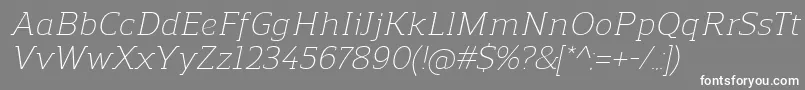 Czcionka ReganslabLightitalic – białe czcionki na szarym tle