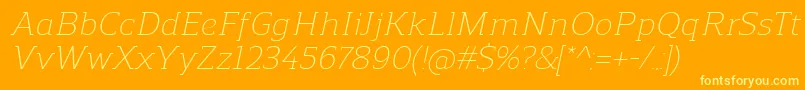 Police ReganslabLightitalic – polices jaunes sur fond orange