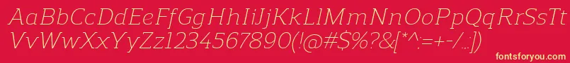 fuente ReganslabLightitalic – Fuentes Amarillas Sobre Fondo Rojo