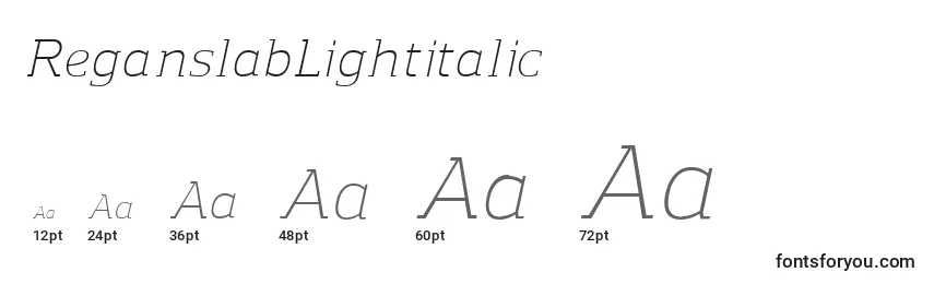 ReganslabLightitalic Font Sizes