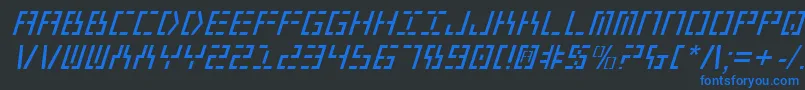 Year2000Italic Font – Blue Fonts on Black Background
