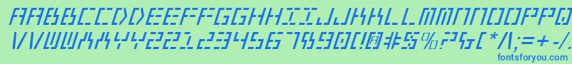 Year2000Italic Font – Blue Fonts on Green Background