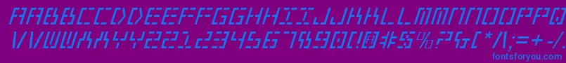 Year2000Italic Font – Blue Fonts on Purple Background