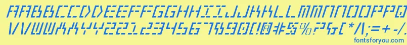 Year2000Italic Font – Blue Fonts on Yellow Background