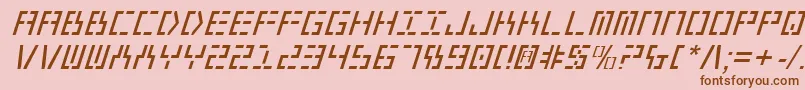 フォントYear2000Italic – ピンクの背景に茶色のフォント