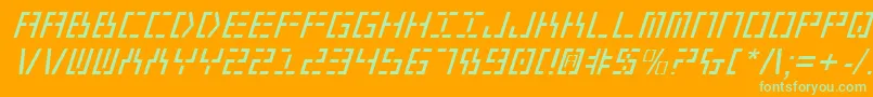 Шрифт Year2000Italic – зелёные шрифты на оранжевом фоне
