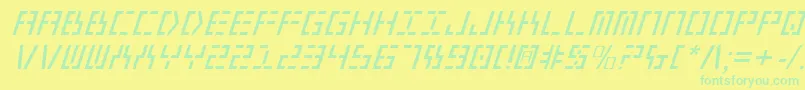 フォントYear2000Italic – 黄色い背景に緑の文字
