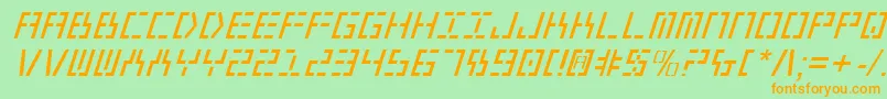 Czcionka Year2000Italic – pomarańczowe czcionki na zielonym tle