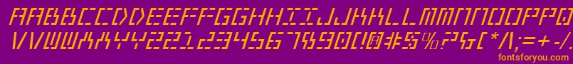 Year2000Italic Font – Orange Fonts on Purple Background