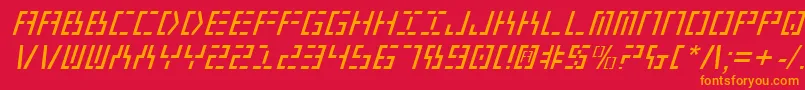 Czcionka Year2000Italic – pomarańczowe czcionki na czerwonym tle